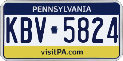 PA license plate KBV5824
