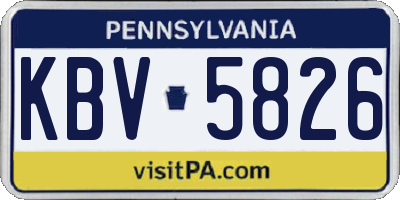 PA license plate KBV5826