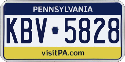 PA license plate KBV5828