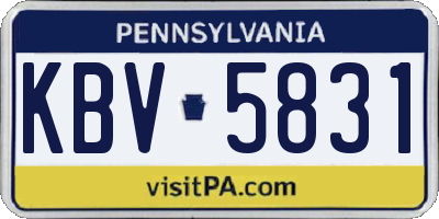 PA license plate KBV5831