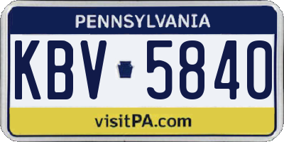 PA license plate KBV5840