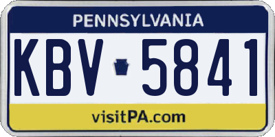 PA license plate KBV5841