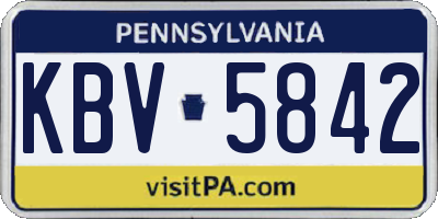 PA license plate KBV5842