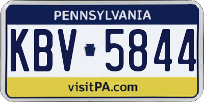 PA license plate KBV5844