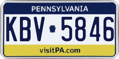 PA license plate KBV5846