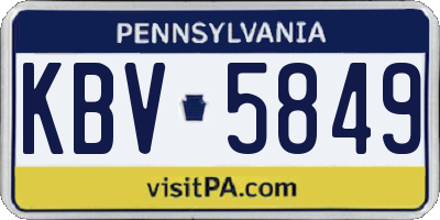 PA license plate KBV5849