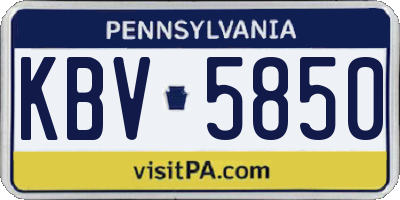 PA license plate KBV5850