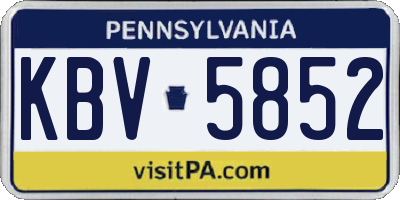 PA license plate KBV5852