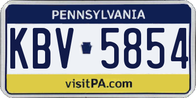 PA license plate KBV5854