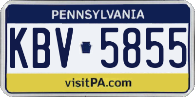 PA license plate KBV5855