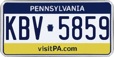 PA license plate KBV5859