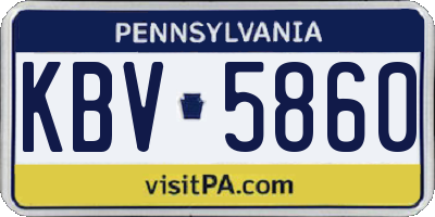 PA license plate KBV5860