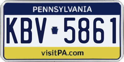 PA license plate KBV5861