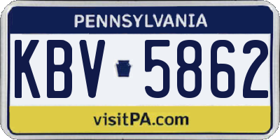 PA license plate KBV5862
