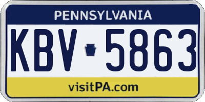 PA license plate KBV5863