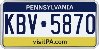 PA license plate KBV5870