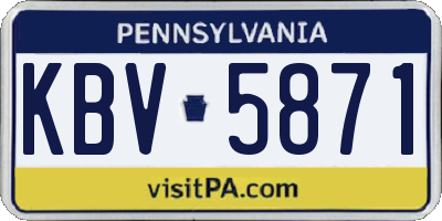 PA license plate KBV5871
