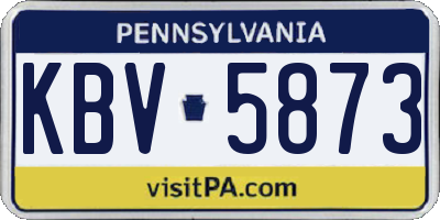 PA license plate KBV5873