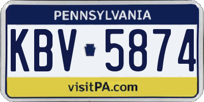 PA license plate KBV5874
