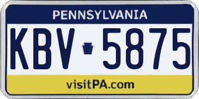 PA license plate KBV5875