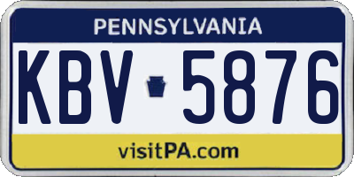 PA license plate KBV5876