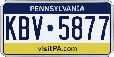 PA license plate KBV5877