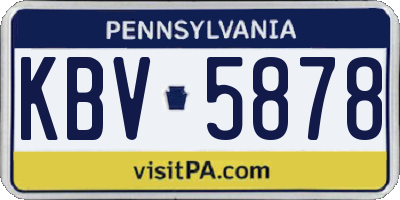 PA license plate KBV5878