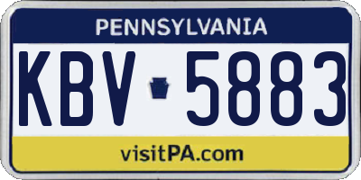 PA license plate KBV5883