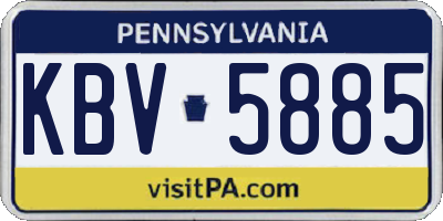 PA license plate KBV5885