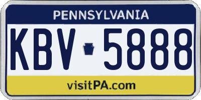 PA license plate KBV5888