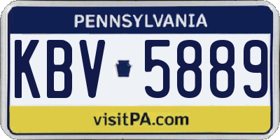 PA license plate KBV5889