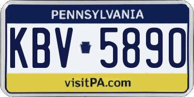 PA license plate KBV5890