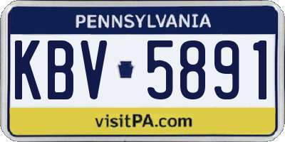 PA license plate KBV5891