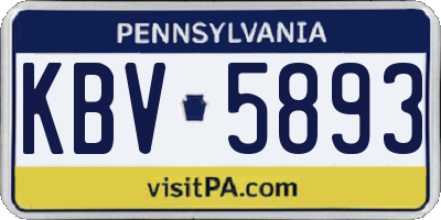 PA license plate KBV5893
