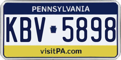 PA license plate KBV5898