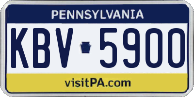 PA license plate KBV5900