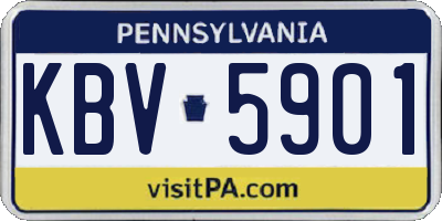 PA license plate KBV5901