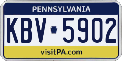 PA license plate KBV5902