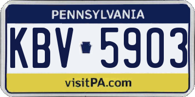 PA license plate KBV5903