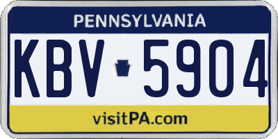 PA license plate KBV5904