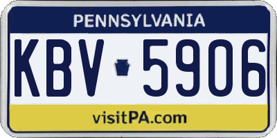 PA license plate KBV5906