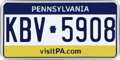 PA license plate KBV5908