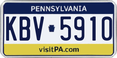 PA license plate KBV5910