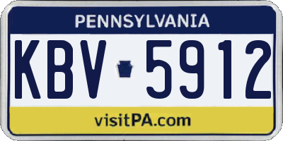 PA license plate KBV5912