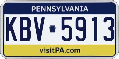 PA license plate KBV5913