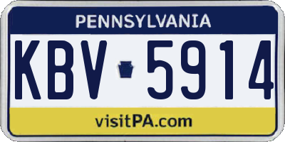 PA license plate KBV5914