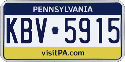 PA license plate KBV5915