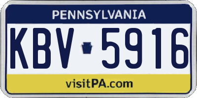 PA license plate KBV5916