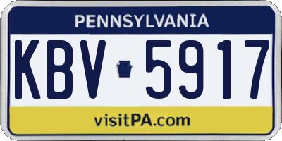 PA license plate KBV5917