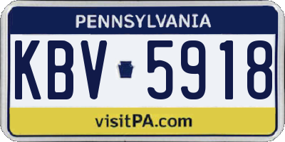 PA license plate KBV5918
